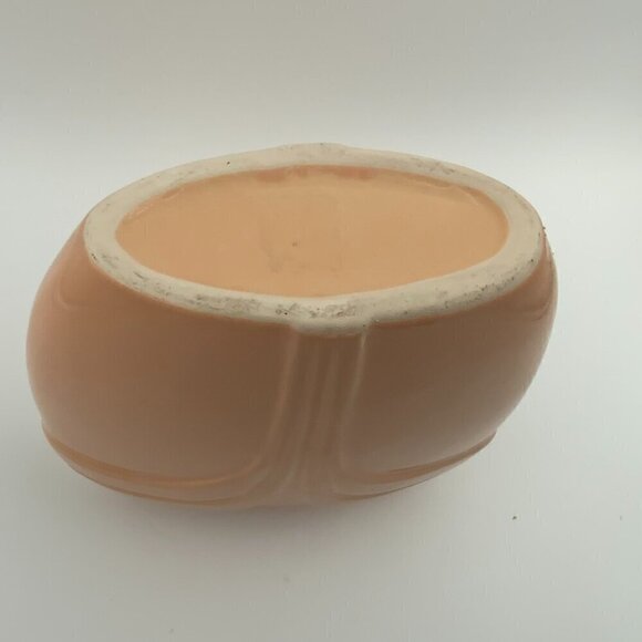 Harris Pottery Vintage Peach Oval Draped Pleated Art Deco Style Ceramic Vase 9" - Picture 8 of 8